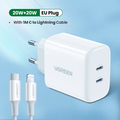 UGREEN Dual 20W PD USB C Charger for iPhone 13 12 Fast Charger Quick