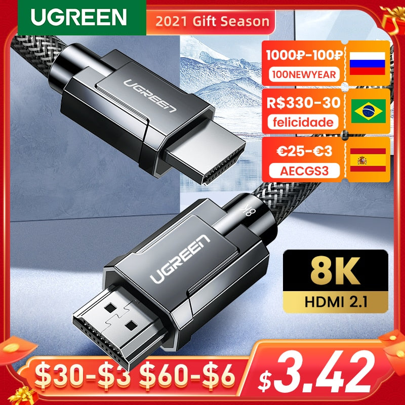 UGREEN HDMI 2.1 Cable for TV Box USB C HUB PS5 HDMI Cable 8K/60Hz
