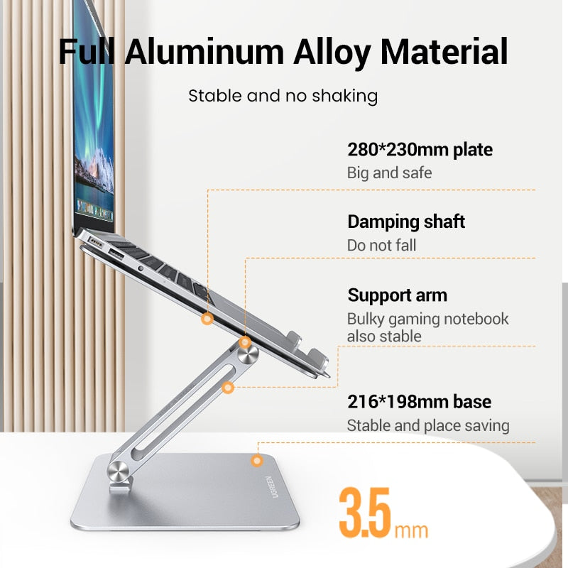 UGREEN Laptop Stand For Macbook Air Pro Foldable Aluminum Vertical Notebook  Stand Laptop Support Macbook Pro Tablet Phone Stand - AliExpress