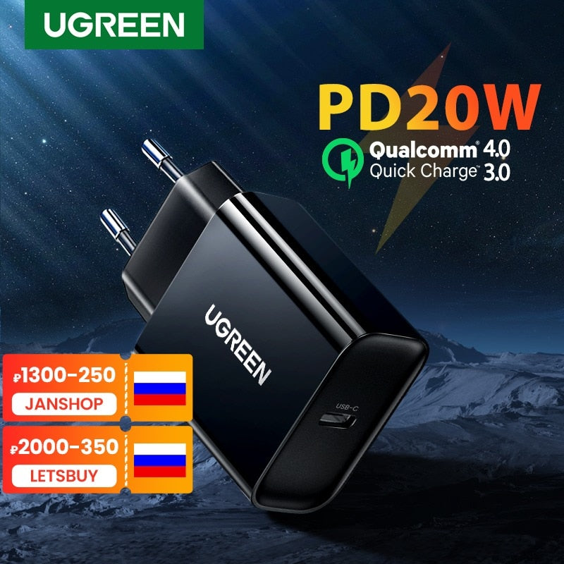 UGREEN PD Charger 20W Fast USB Type C Charger for iPhone 13 12 Quick