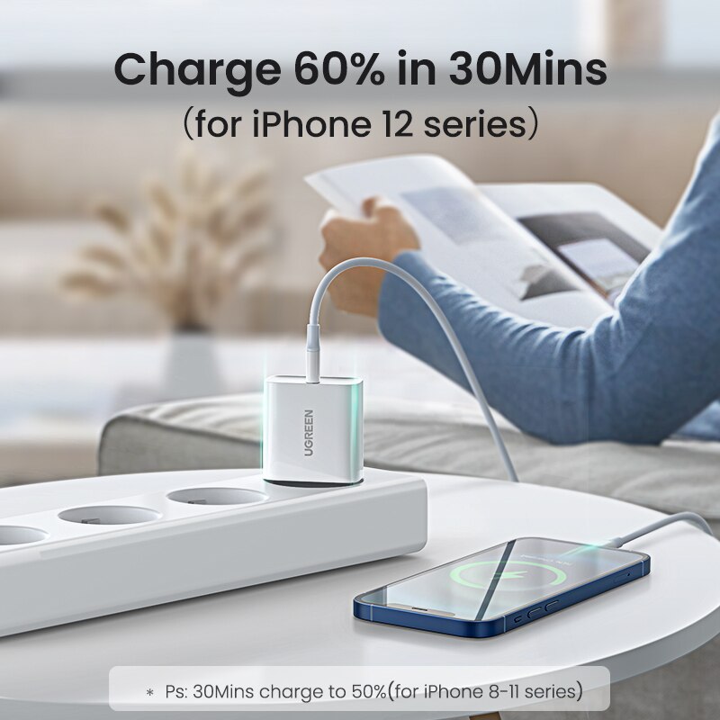 UGREEN PD20W USB Charger for iPhone 12 Pro 11 X 8 USB C Fast Charger