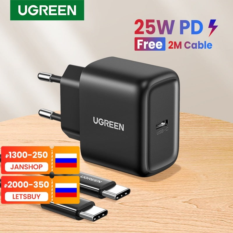 UGREEN USB C Charger 25W Support Type C PD Fast Charging Portable