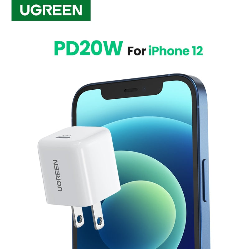 UGREEN iPhone Charger, 20W PD 3.0 Durable Compact Fast Charger, USB C