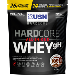 USN Hardcore All-In-One Dutch Chocolate Flavoured Whey Powder 462g