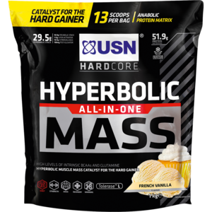 USN Hardcore Hyperbolic All-In-One Mass French Vanilla Flavoured Anabolic Protein Matrix 1kg