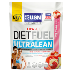 USN Low-GI Strawberry Flavoured Ultralean Diet Fuel 454g