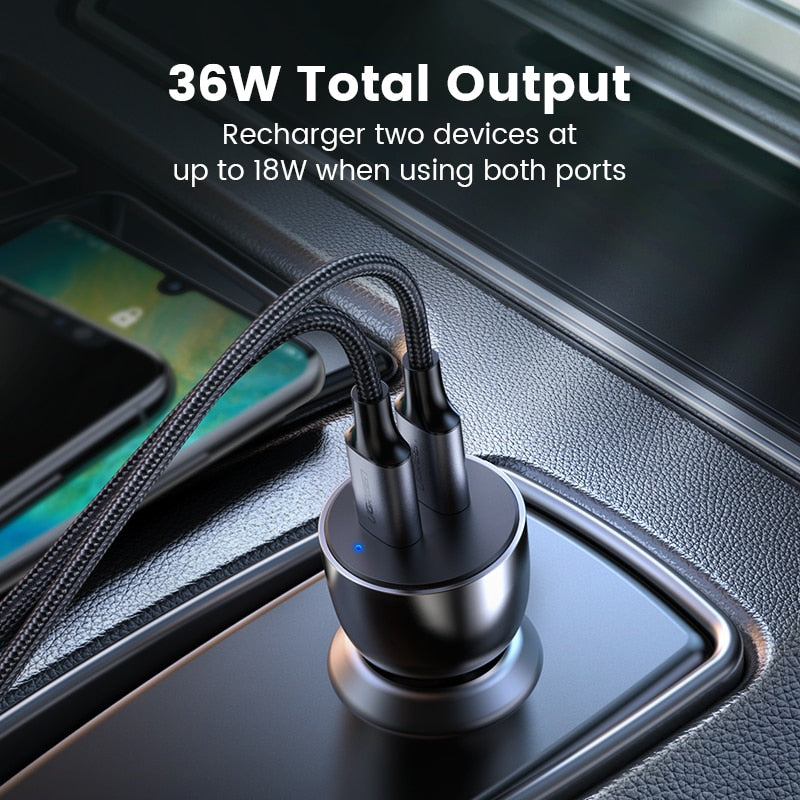 Ugreen 36W Quick Charge 4.0 3.0 QC USB Car Charger for Xiaomi QC4.0