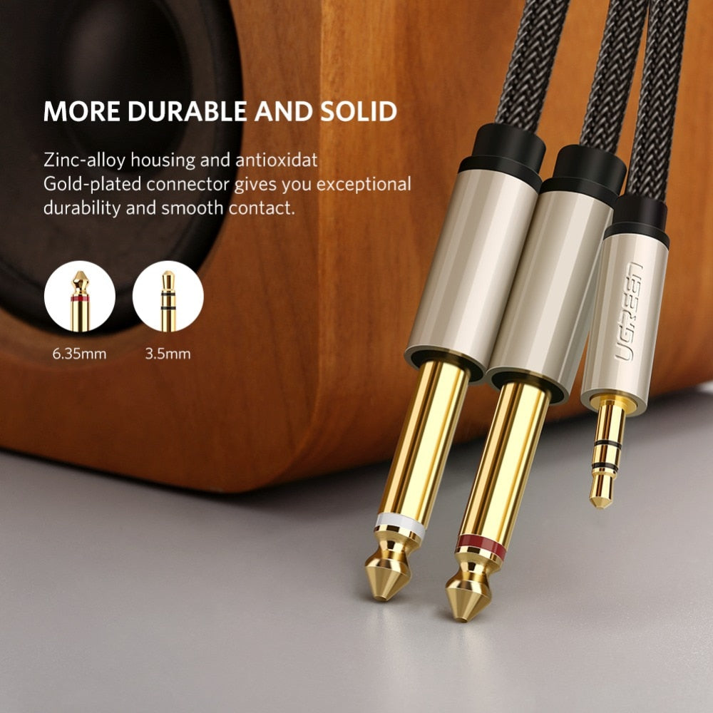 Ugreen Jack 3.5mm to 6.35mm Adapter Audio Cable for Mixer Amplifier