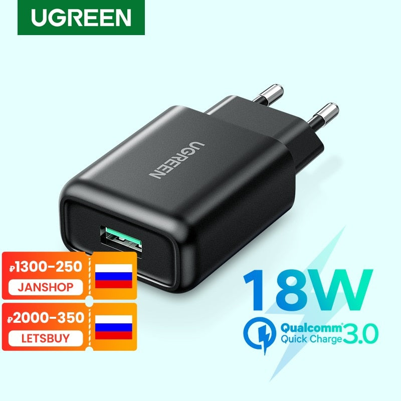 Ugreen USB Quick Charge 3.0 QC 18W USB Charger QC3.0 Fast Wall Charger