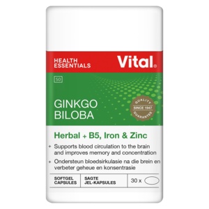 Vital Ginko Biloba Vitamin Capsules 30 Pack