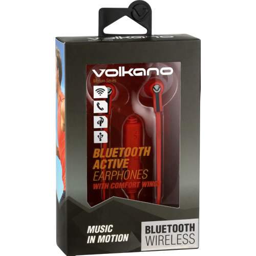 Volcano Motion Series In Ear Bluetooth Headphones Red-Black - myhoodmarket
