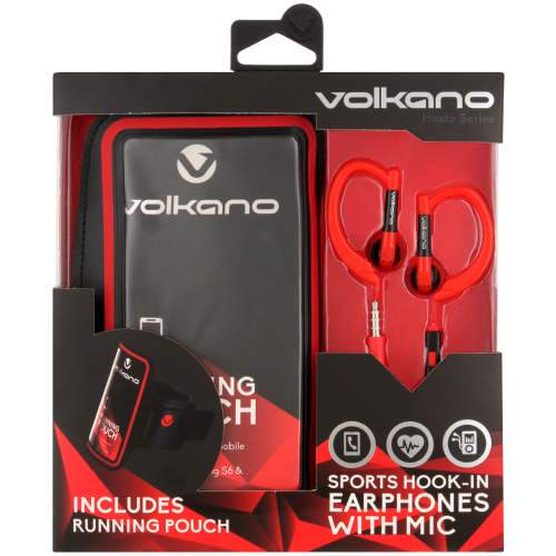 Volkano Haste Series Sport Hook Earphones Red - myhoodmarket