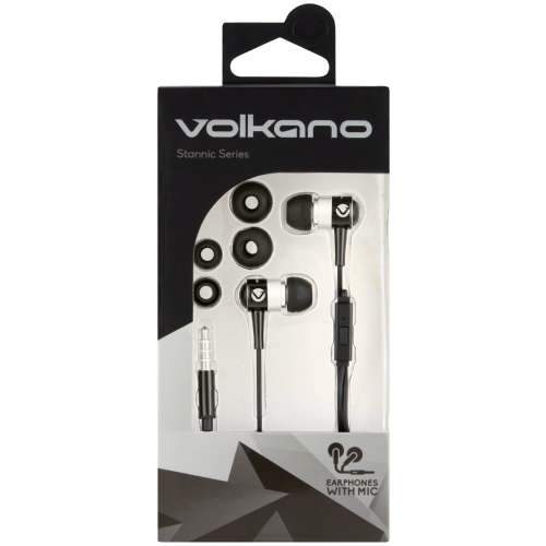 Volkano Stannic Series With Mic In Ear Headphones Black - myhoodmarket