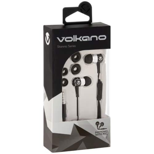 Volkano Stannic Series With Mic In Ear Headphones Black - myhoodmarket