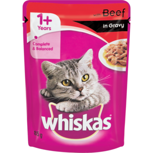 Whiskas Beef In Gravy Cat Food 85g