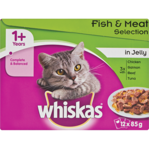 Whiskas Cat Food Fish and Meat 12 x 85g