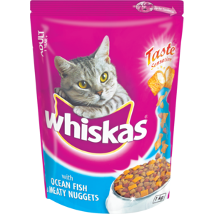 Whiskas Dry Cat Food Ocean Fish and Meat Nuggets 1kg