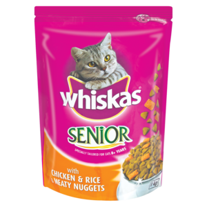 Whiskas Senior Cat Food Chicken Rice Meaty Nuggets 1kg