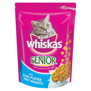 Whiskas Senior Cat Food Ocean Platter Meaty Nuggets 1kg