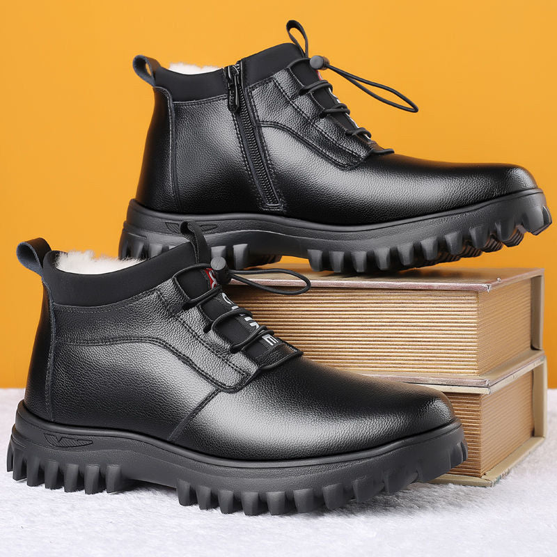 Winter Men's Cotton Shoes 2021 New High top Waterproof Non slip Plus