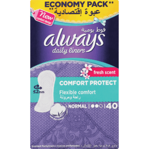 Always Comfort Protect Fresh Scented Pantyliners 40 Pack - myhoodmarket