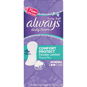 Always Daily Liners Normal Comfort & Protect Pantyliners 20 Pack - myhoodmarket