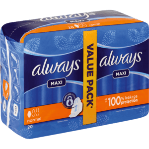 Always Maxi Normal Sanitary Pads 20 Pack - myhoodmarket