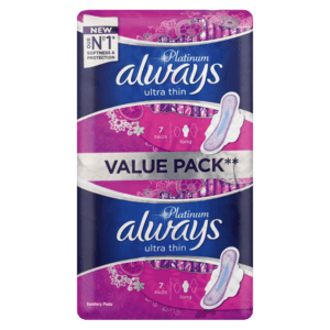 Always Platinum Ultra Thin Long Sanitary Pads 14 Pack - myhoodmarket