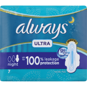 Always Ultra Night Extra Long Sanitary Pads 7 Pack - myhoodmarket