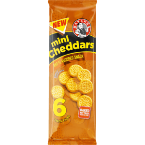 Bakers Barbecue Mini Cheddars Pack 6 x 33g - myhoodmarket