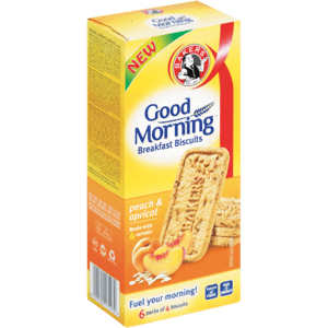 Bakers Good Morning Peach & Apricot Breakfast Biscuits 300g - myhoodmarket