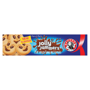 Bakers Jolly Jammers Choc Cream Flavoured Biscuits 200g - myhoodmarket