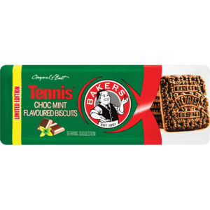 Bakers Red Label Choc Mint Tennis Biscuits 200g - myhoodmarket