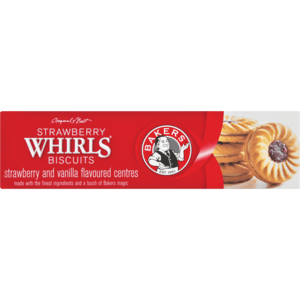 Bakers Strawberry Whirls Biscuits 200g - myhoodmarket