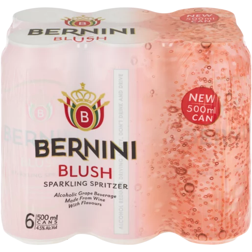 Bernini Blush Sparkling Spritzer Can 6 x 500ml - HoodMarket