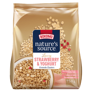 Bokomo Nature's Source Luxury Strawberry & Yoghurt Granola Clusters 750g - myhoodmarket