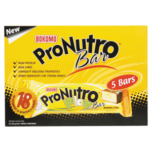 Bokomo ProNutro Play Bar Banana Choc Flavoured Protein Bars 5 x 35g - myhoodmarket