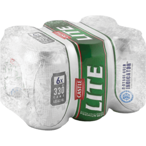 Castle Lite Beer Cans 6 x 330ml - myhoodmarket