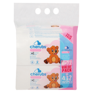 Cherubs Fragrance Free Sensitive Baby Wipes 6 x 72 Pack - myhoodmarket