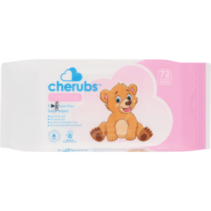 Cherubs Sensitive Fragrance Free Baby Wipes 72 Pack - myhoodmarket