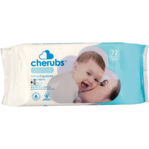 Cherubs Sensitive Lightly Fragranced Baby Wipes 72 Pack - myhoodmarket