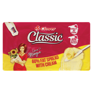 Clover Classic 60% Fat Spread With Cream Brick 500g - myhoodmarket