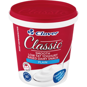 Clover Classic Smooth Plain Low Fat Yoghurt Based Dairy Snack 1kg - myhoodmarket