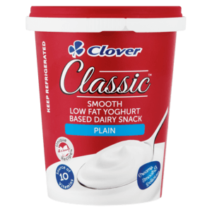 Clover Classic Smooth Plain Low Fat Yoghurt Based Dairy Snack 500g - myhoodmarket