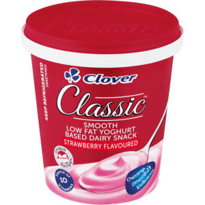 Clover Classic Smooth Strawberry Low Fat Yoghurt Based Dairy Snack 1kg - myhoodmarket