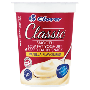 Clover Classic Smooth Vanilla Flavoured Yoghurt Based Dairy Snack 175g - myhoodmarket