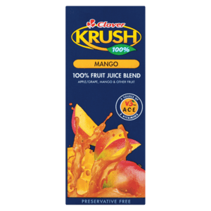 Clover Krush 100% Mango UHT Juice Blend Box 200ml - myhoodmarket