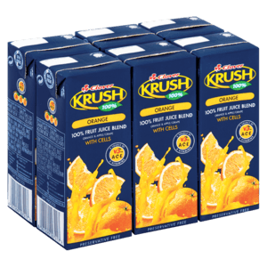 Clover Krush 100% Orange Juice Blend Boxes 6 x 200ml - myhoodmarket