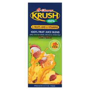 Clover Krush 6 Fruits & 6 Vitamins 100% Fruit Juice Blend 200ml - myhoodmarket
