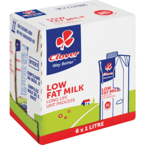 Clover UHT Long Life Low Fat Milk Carton 6 x 1L - myhoodmarket